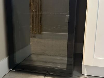 Compact Black Beverage fridge & Adjustable Shelves