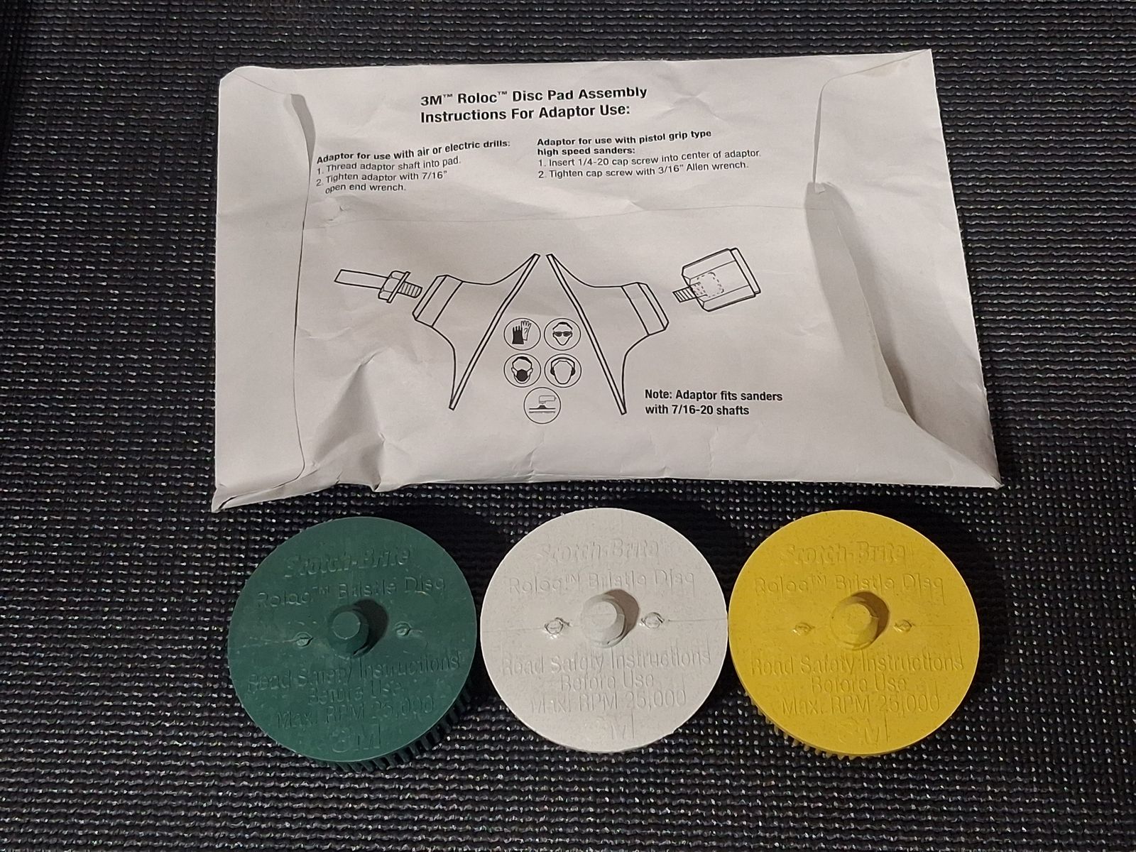 3M Roloc Bristle Discs and Disc Pad Assembly