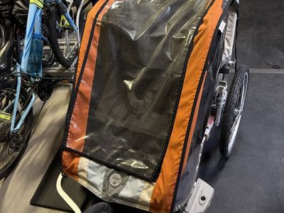 Thule Chariot Cougar 2 CTS Orange/Grey double jogging stroller bike trailer