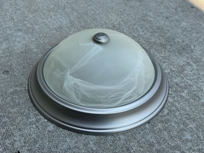 2 - 13” Flush Mount Ceiling Light Fixture + Glass Bowl and Brushed Nickel Base