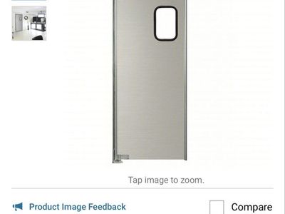 Grainger SD20003684 Aluminum Swinging Door, Gray, 3' W x 7' H, Window