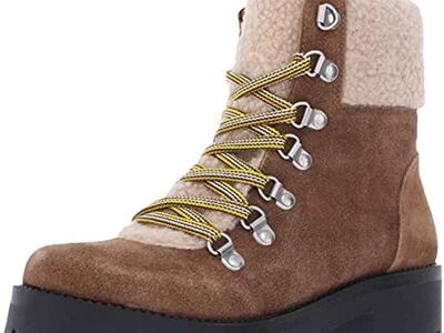 Steve Madden Womens Aniko Faux Suede Lace Up Ankle Boots Brown