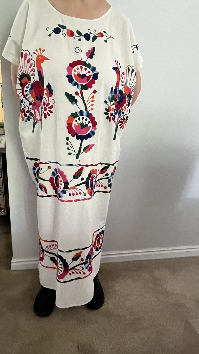 Embroidered cotton Mexican dress