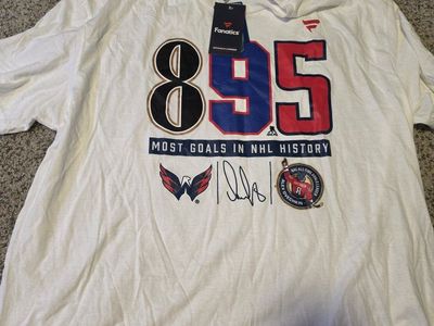 Fanatics Alex Ovechkin 895 Most Goals NHL History T-Shirt White Men's 2XL NWT