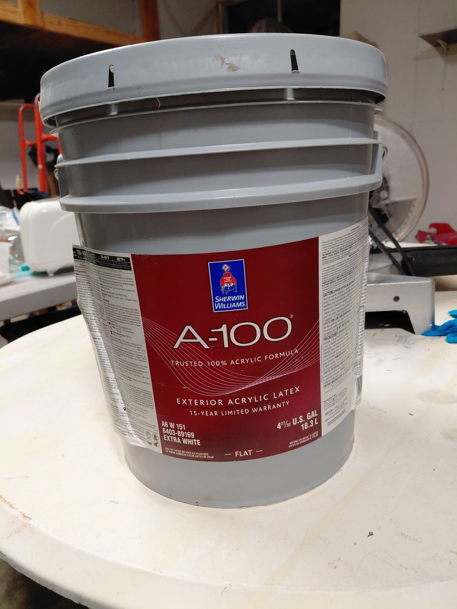 Sherwin Williams A-100 Exterior Acrylic Latex Paint. Flat.