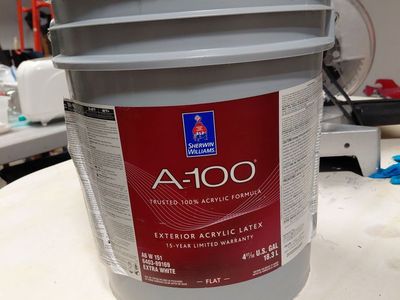Sherwin Williams A-100 Exterior Acrylic Latex Paint. Flat.