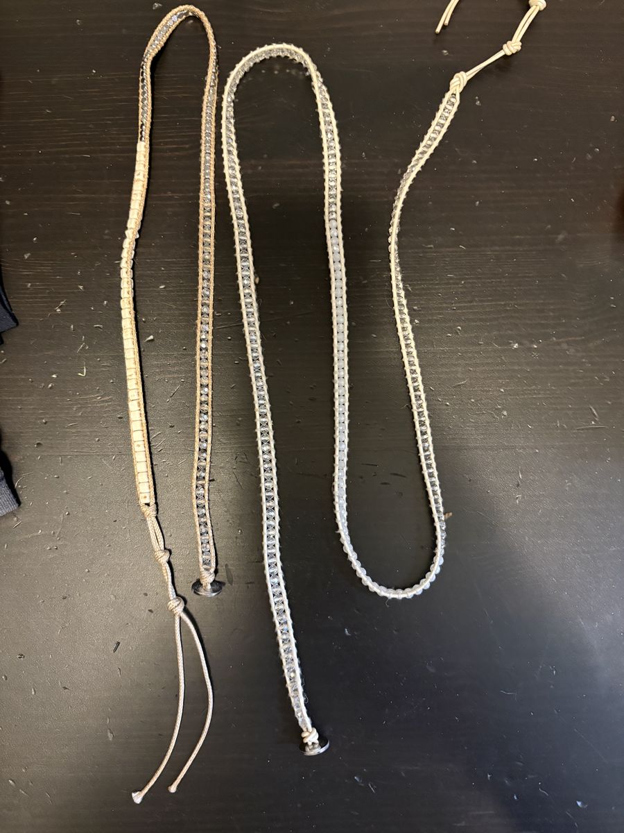 2 Victoria Emerson wrap bracelets cream and white stones boho