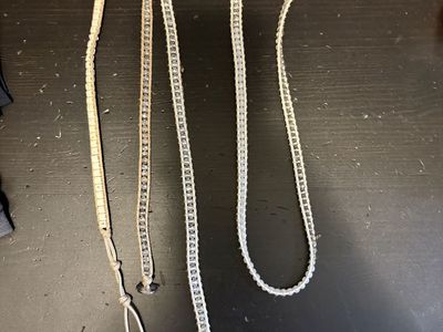 2 Victoria Emerson wrap bracelets cream and white stones boho