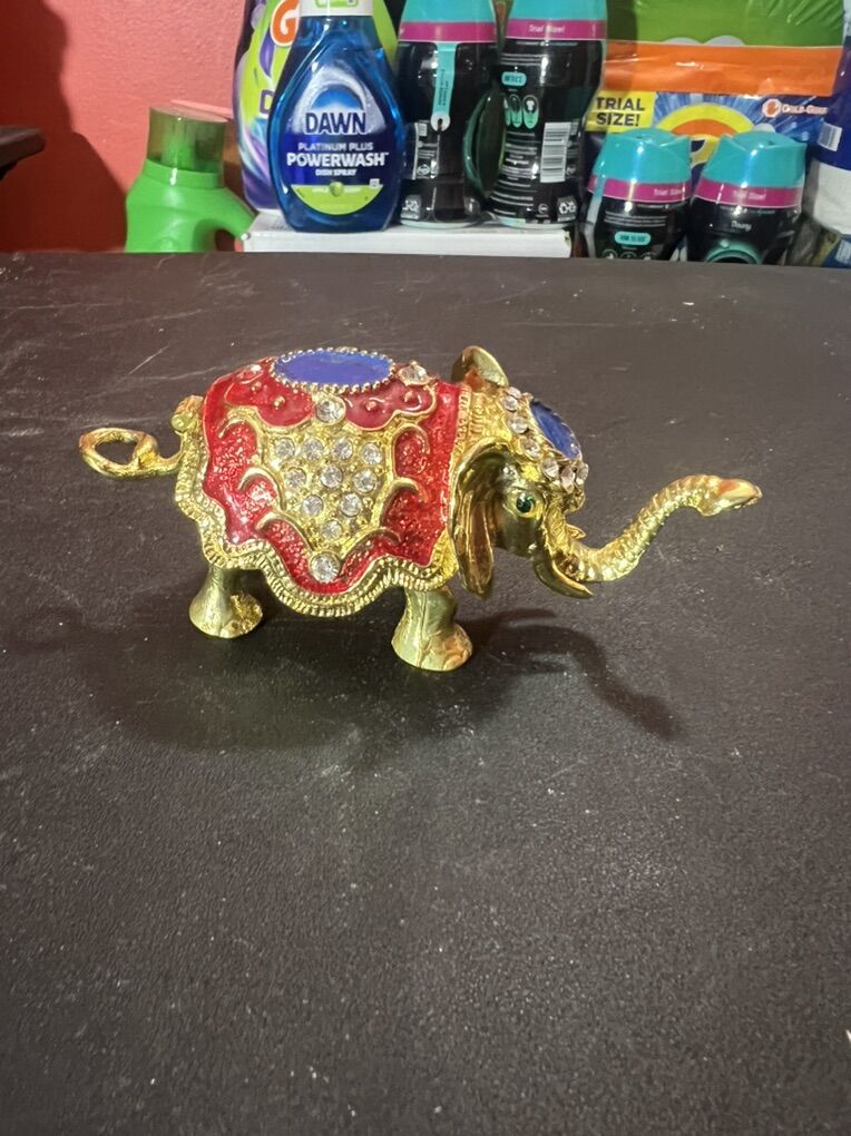 Jeweled Elephant Trinket Box