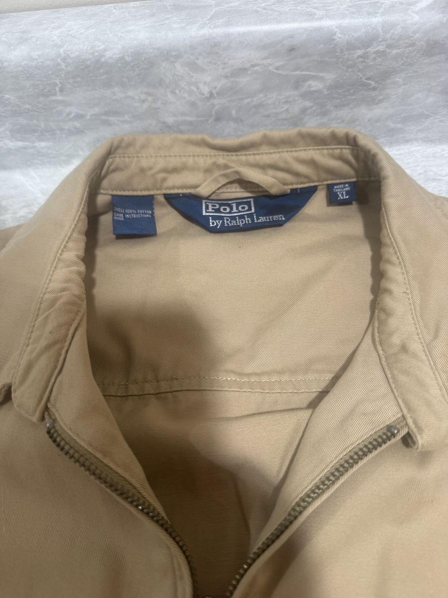 Polo by Ralph Lauren Men's XL Tan Full Zip Jacket with Embroidered Logo