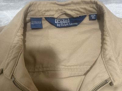 Polo by Ralph Lauren Men's XL Tan Full Zip Jacket with Embroidered Logo