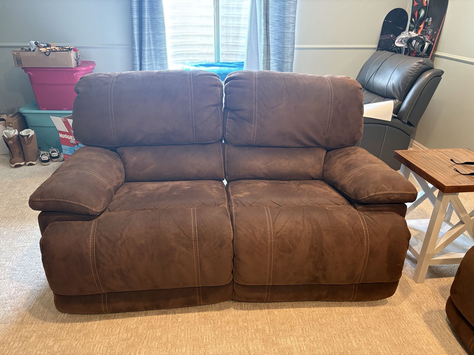 Brown Sofa and Lovseat