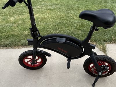 Jetson Bolt Folding Electric Ride-On Bike, Black with Red Wheels