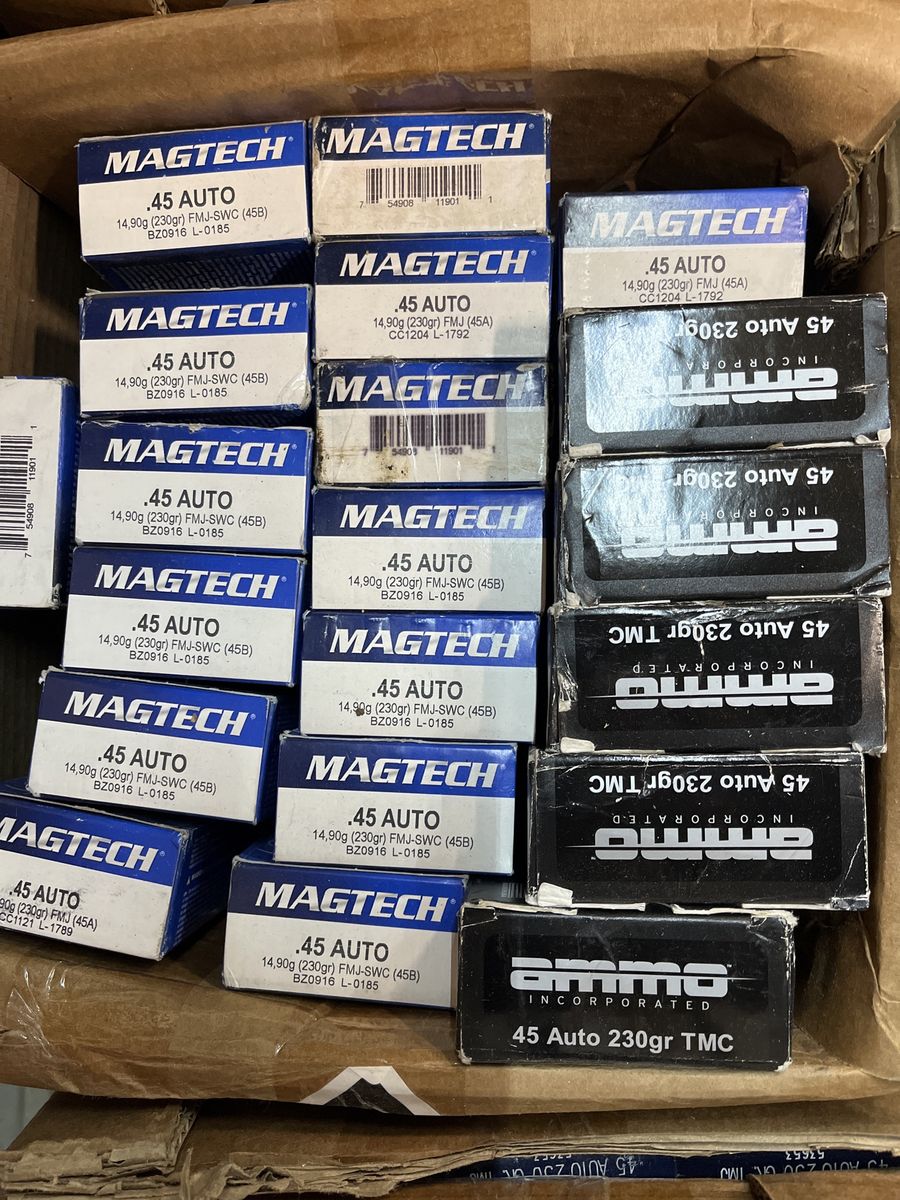 45acp Ammo In Boxes.