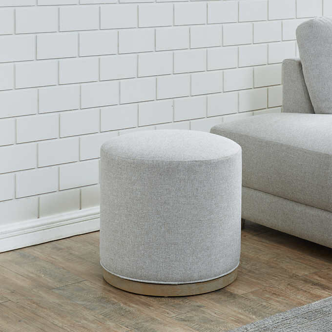 Drayden Fabric Swivel Ottoman, Light Gray 1695462 #95826