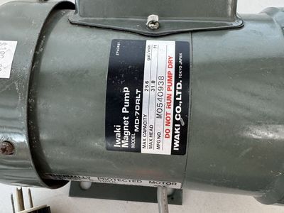 Iwaki Magnet Pump MD-70RLT 1/4 HP Thermally Protected Motor 115V
