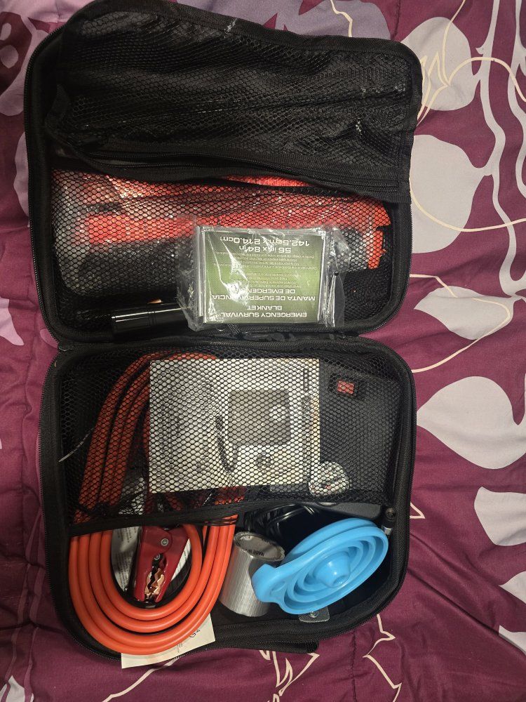 Bridgestone Emergency Roadside Kit with Air Compressor, Jumper Cables