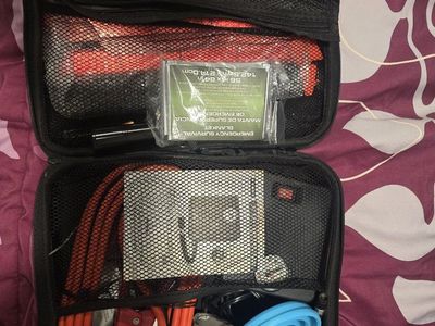 Bridgestone Emergency Roadside Kit with Air Compressor, Jumper Cables