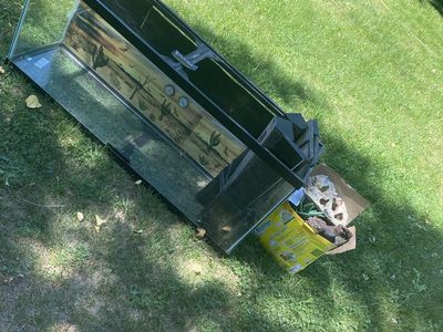 Large Glass Reptile Terrarium Aquarium Tank with Decor and Accessories
