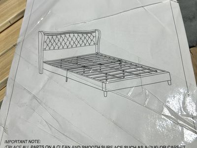 New in Box - Charcoal Gray King Cushioned Headboard