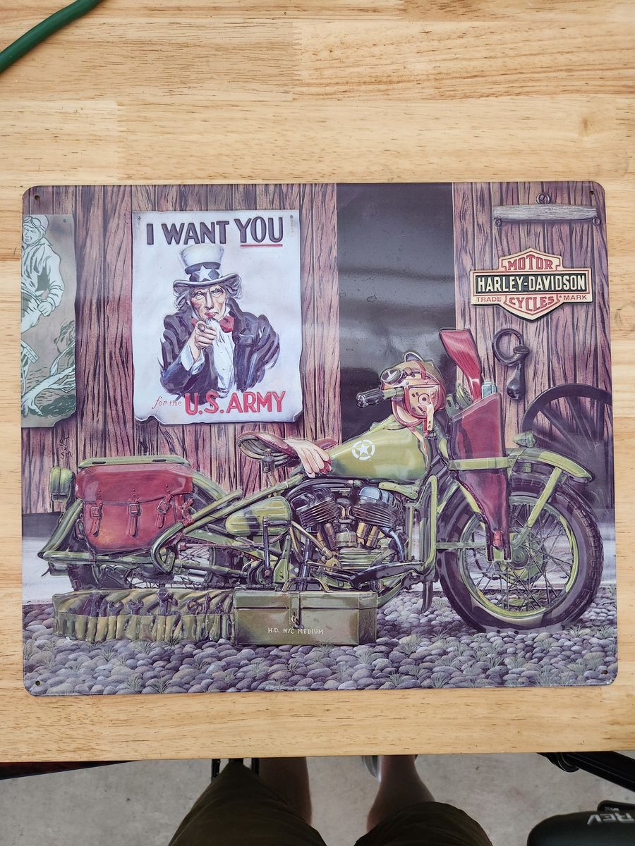 Harley-Davidson Uncle Sam Army Sign