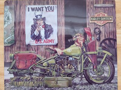 Harley-Davidson Uncle Sam Army Sign