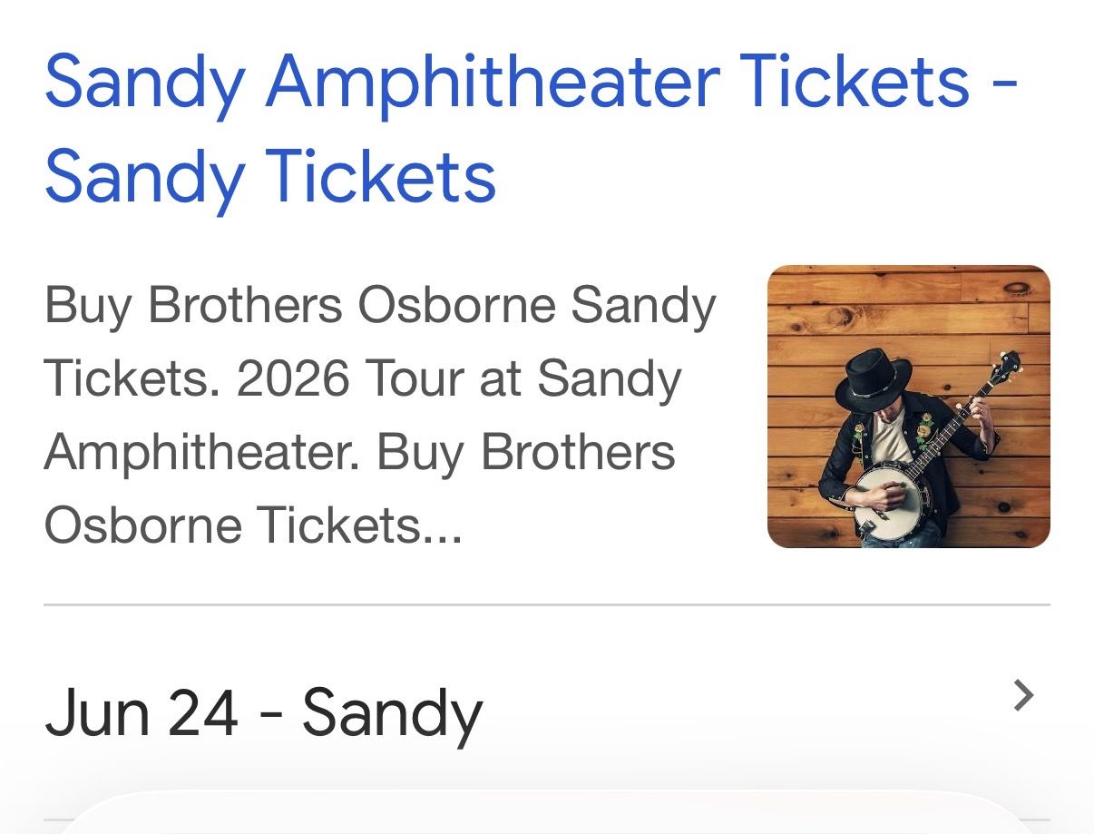 Brothers Osborne June 24 Sandy amphitheater