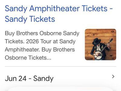 Brothers Osborne June 24 Sandy amphitheater