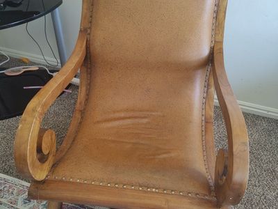 Wooden leather chair