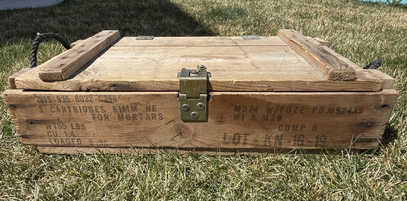 Vintage Millitary Wood Ammo Crate