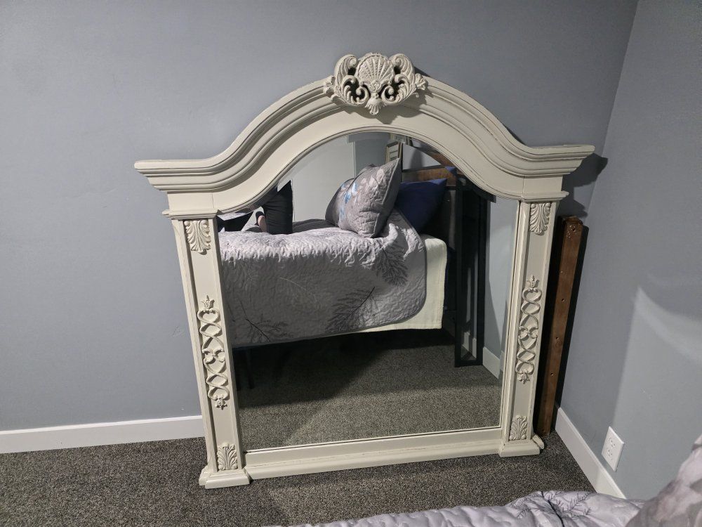 Farmhouse Vintage Distressed Mirror Solid Wood