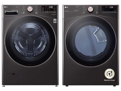 LG ThinQ Front-Load Washer and Electric Dryer Set - Black Stainless Steel