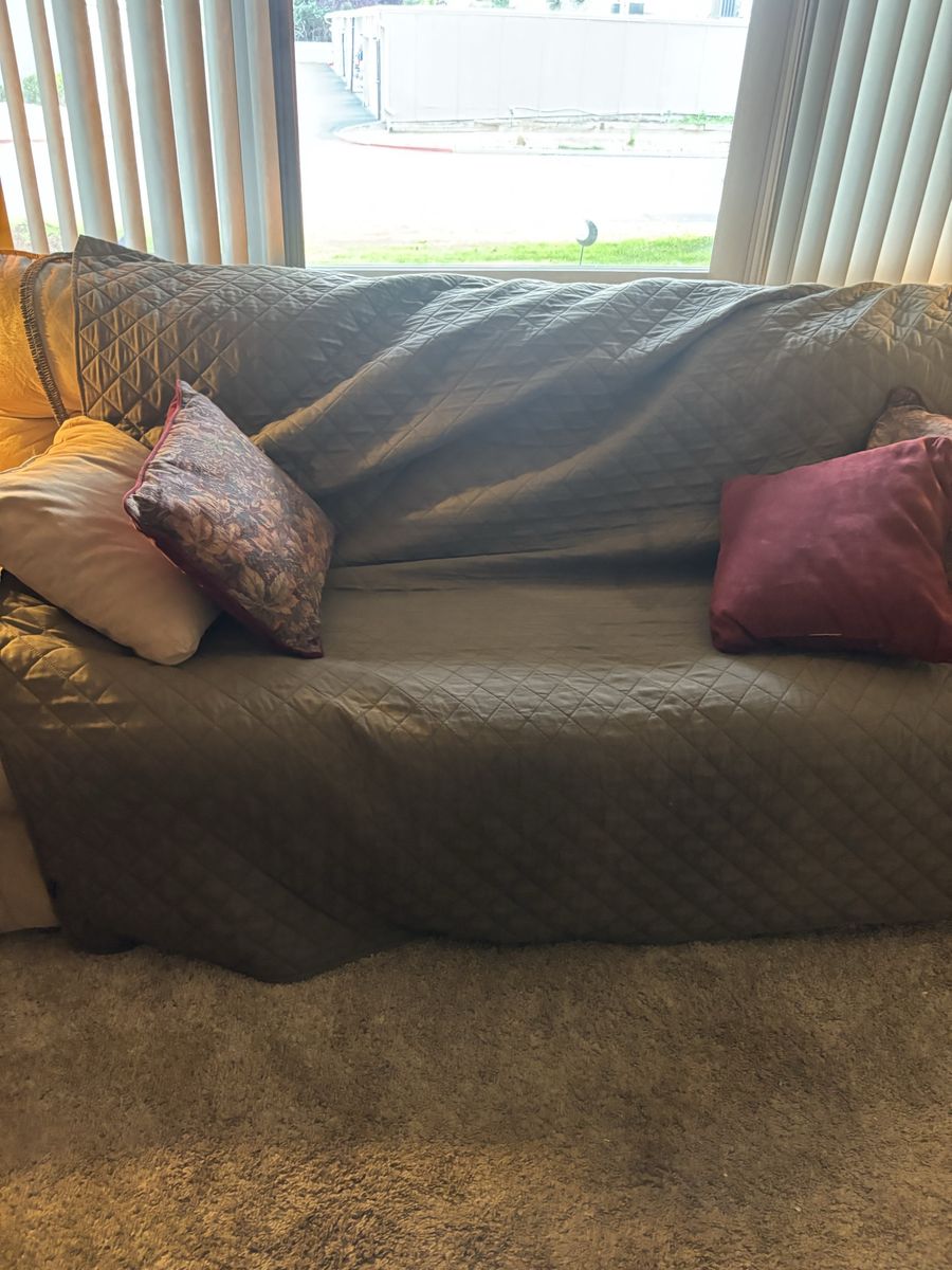 Microfiber sofa with recliner