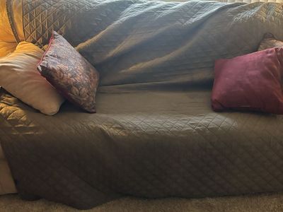 Microfiber sofa with recliner