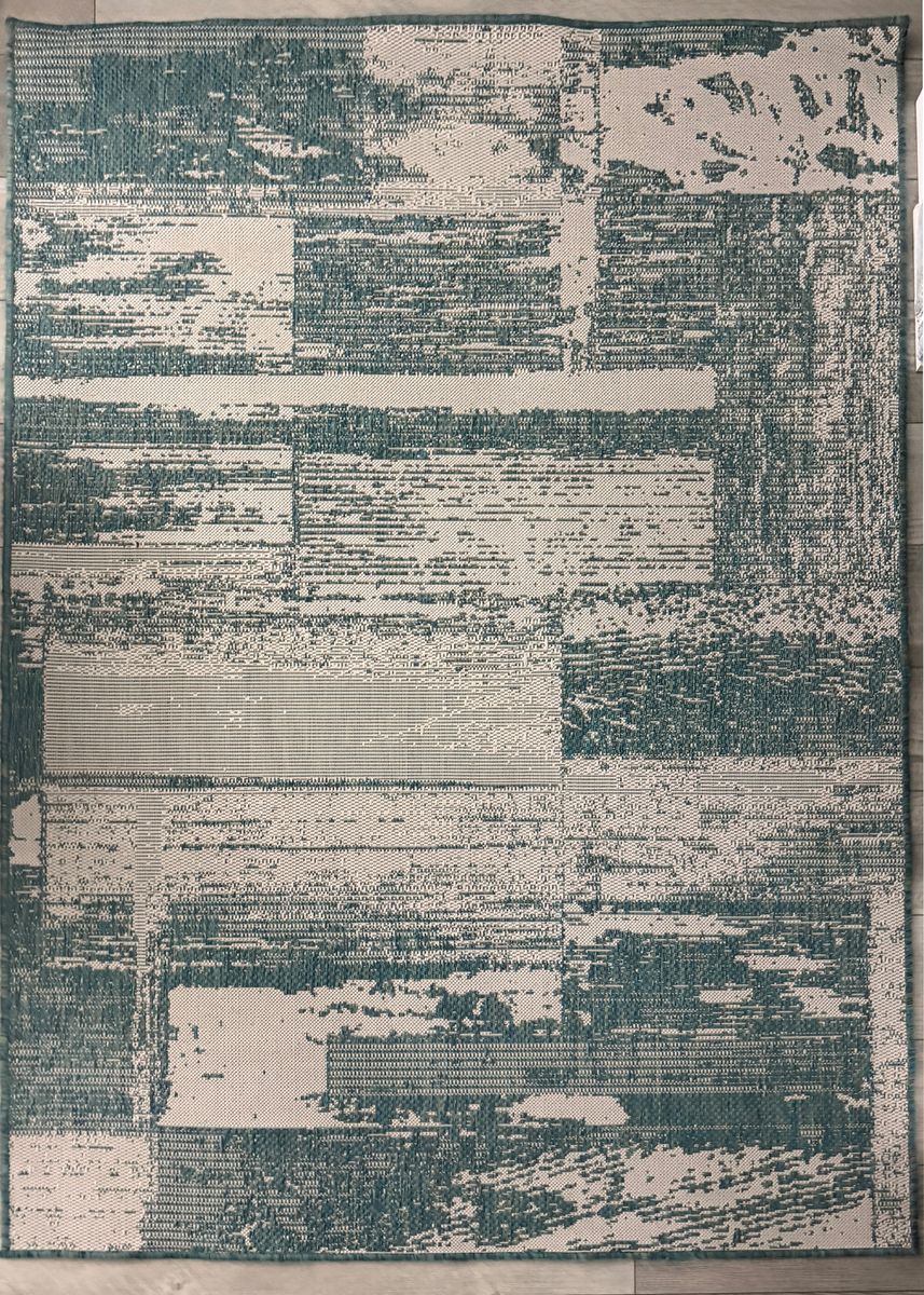 MH London Indoor/Outdoor 5 x 8' Tufted Polypropylene Ocean Geometric Area Rug