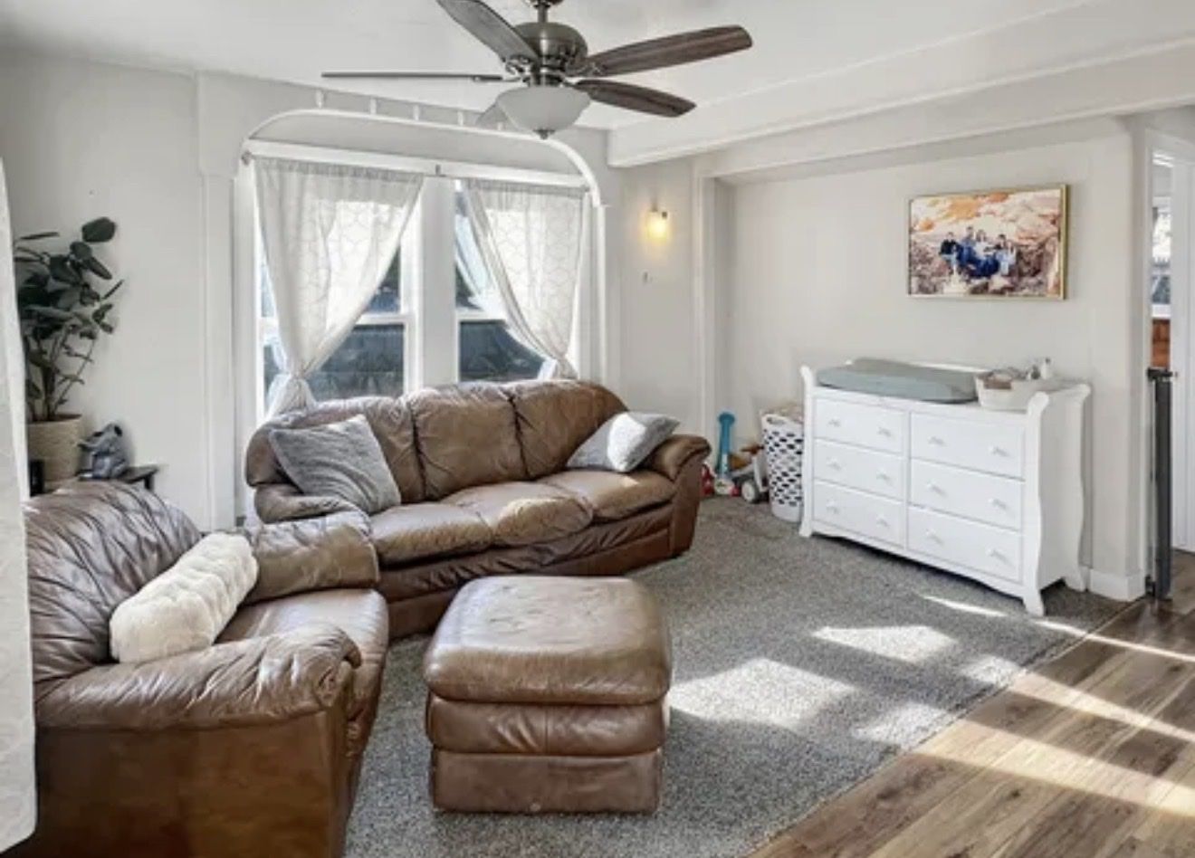 Brown leather Couch OBO