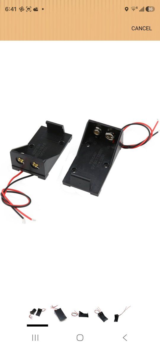 YIFNLAO 9V Battery Holder Compartment Case with lead wires and velcro straps 