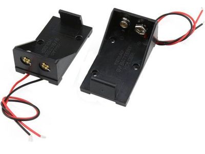 YIFNLAO 9V Battery Holder Compartment Case with lead wires and velcro straps