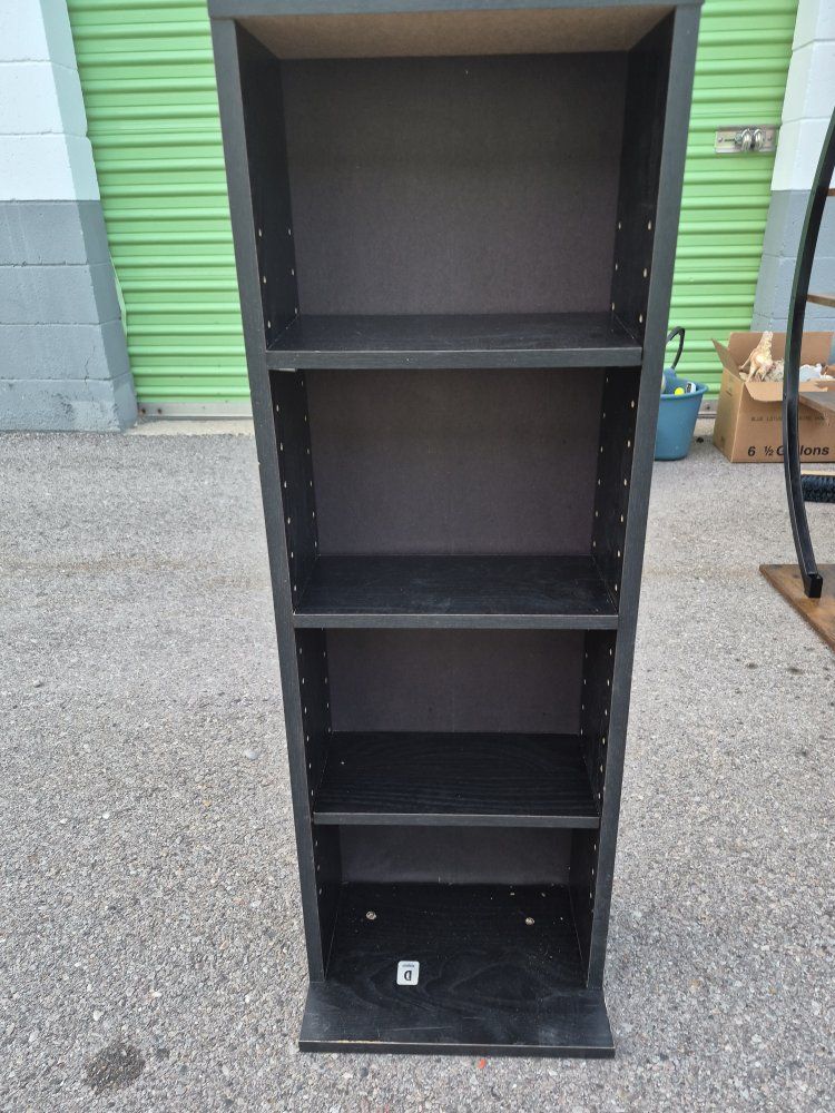 black 4-shelf wood bookcase