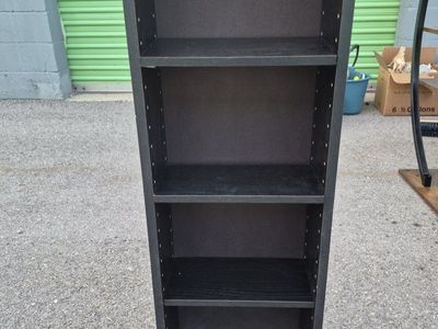 black 4-shelf wood bookcase