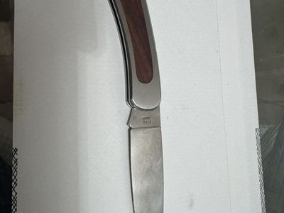 Vintage Kershaw 2040 Folding Pocket Knife Wood Inlay Japan Stainless Steel