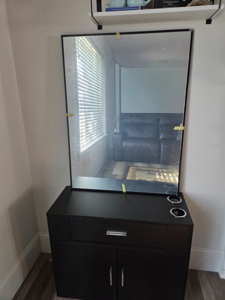 Black Styling Cabinet with Mirror