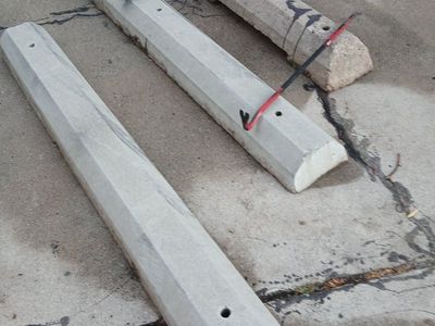 Used Concrete Parking Space Barriers - Set of 3, Durable Curb Stops for Parking Lots & Driveways