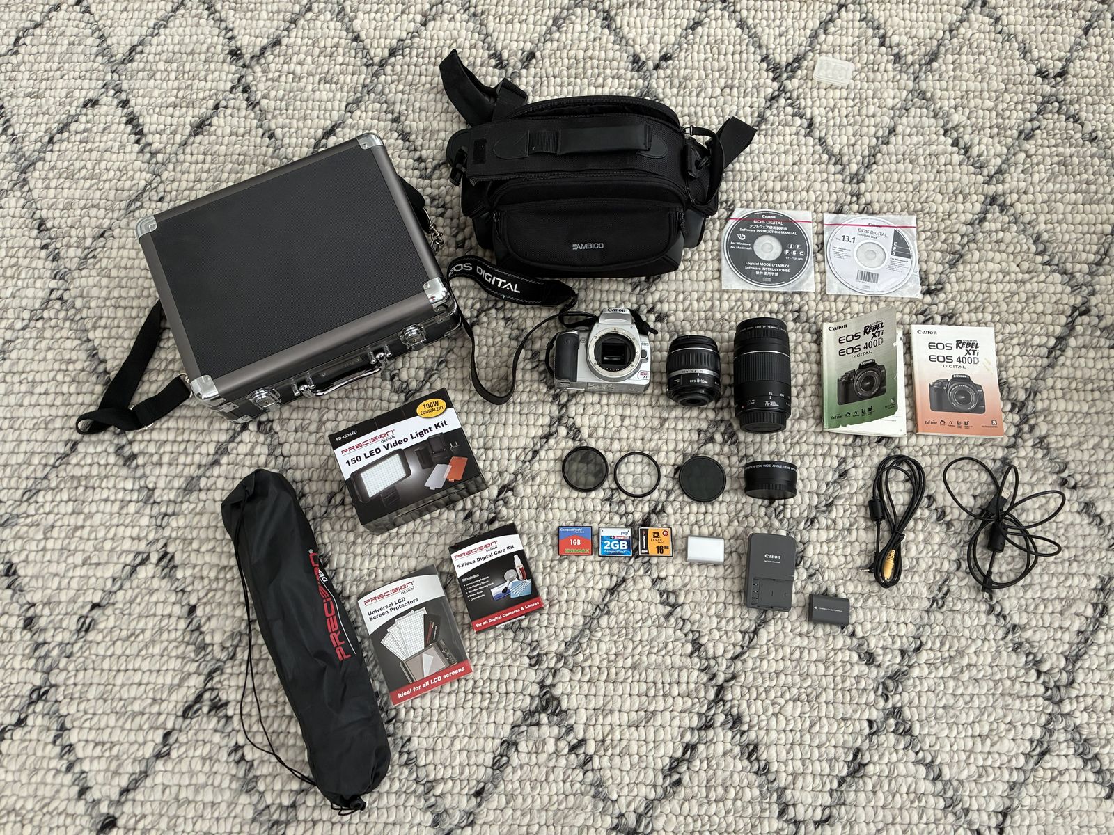 Canon EOS Rebel XTi 400D 10.1MP DSLR Camera Bundle W 18-55mm Lens