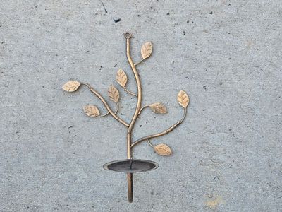 Pier 1 Imports Metal Leaf Wall Sconce – Wrought Iron Pillar Candle Holder