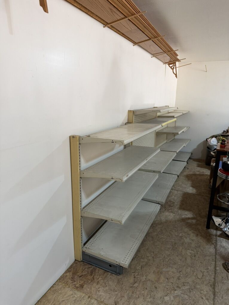 4' Wide 16-12 Metal Retail Shelving Aprox. 12'