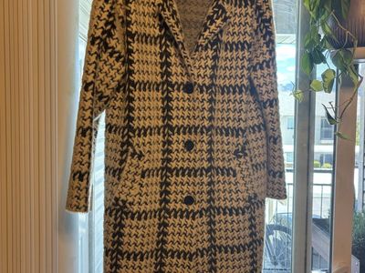 Black and white plaid coat