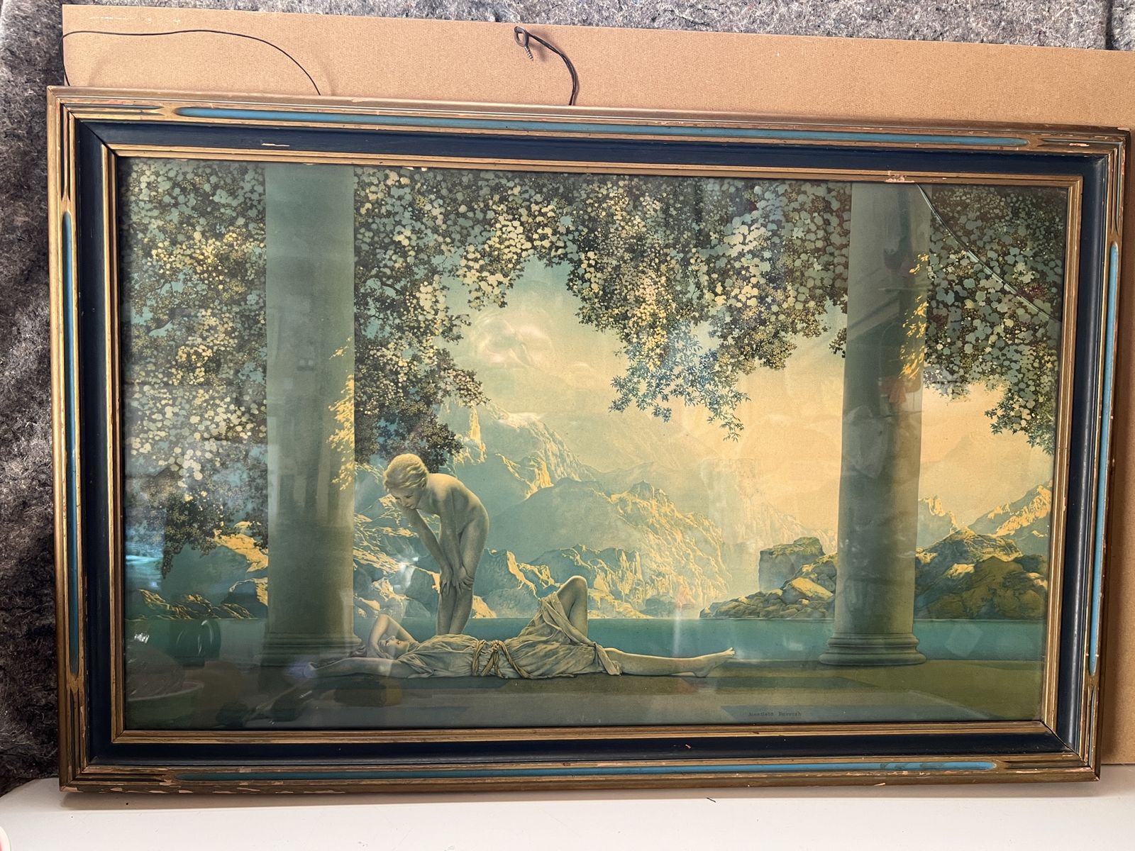 Vintage "Daybreak" By Maxfield Parrish
