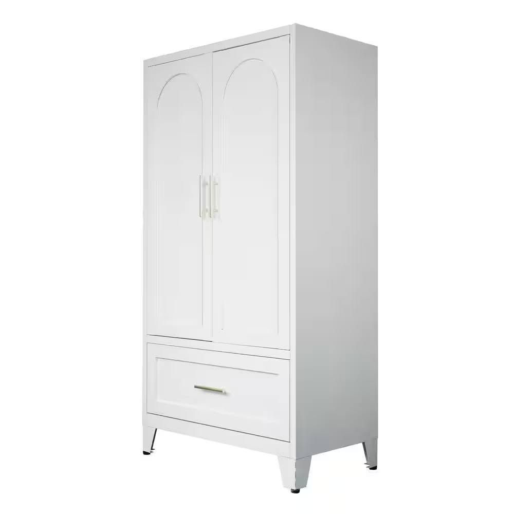 White 31.5" W Wardrobe Armoire with Drawer