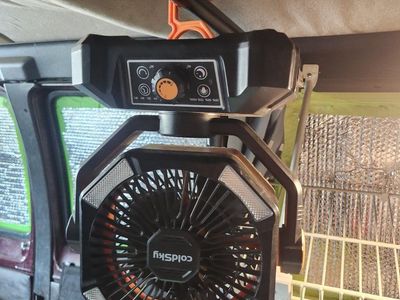 Fan,light,and remote. Rechargeable, oscillating